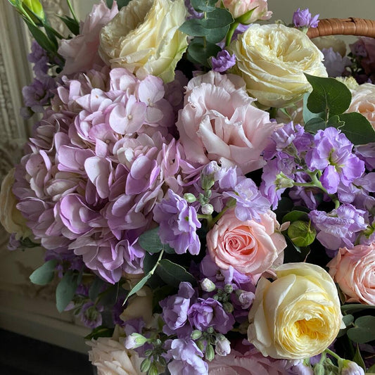 Pastel Garden Flower Basket