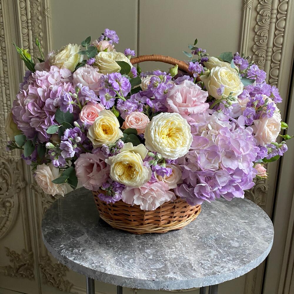 Pastel Garden Flower Basket